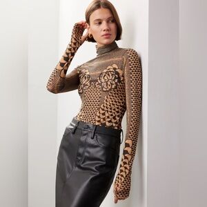 AFRM Printed Zadie Mesh Top with Thumbholes